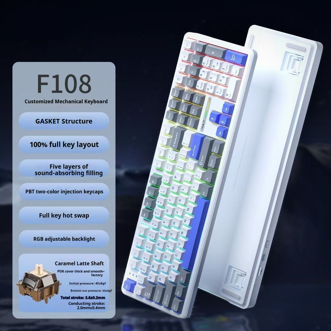 F108pro Wireless Bluetooth Three-model Customized Mechanical Keyboard