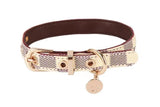 Old Flower Leather Pet Collar Cool Cute