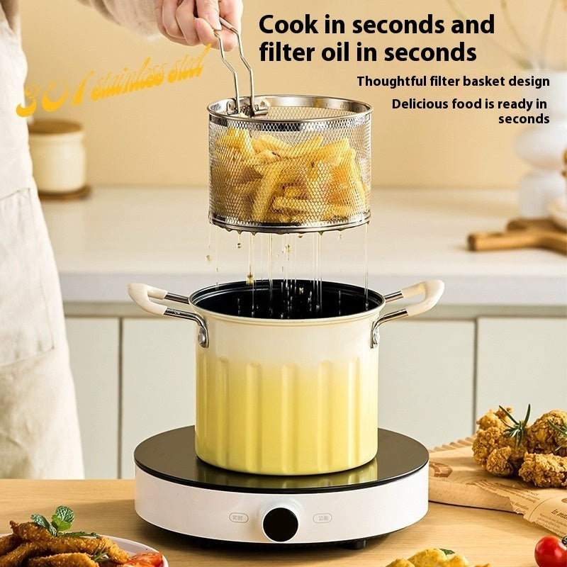 Household Small Deep Frying Pan With Anti-scald Handle