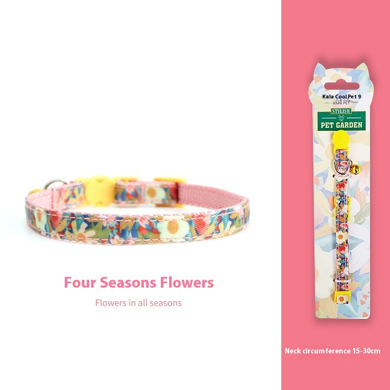 Woven Collar Bell Anti-suffocation Comfortable Safety Buckle Pet Decoration
