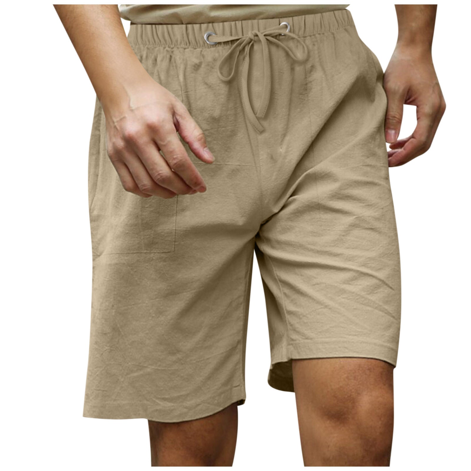Men's Cotton And Linen Beach Casual Shorts