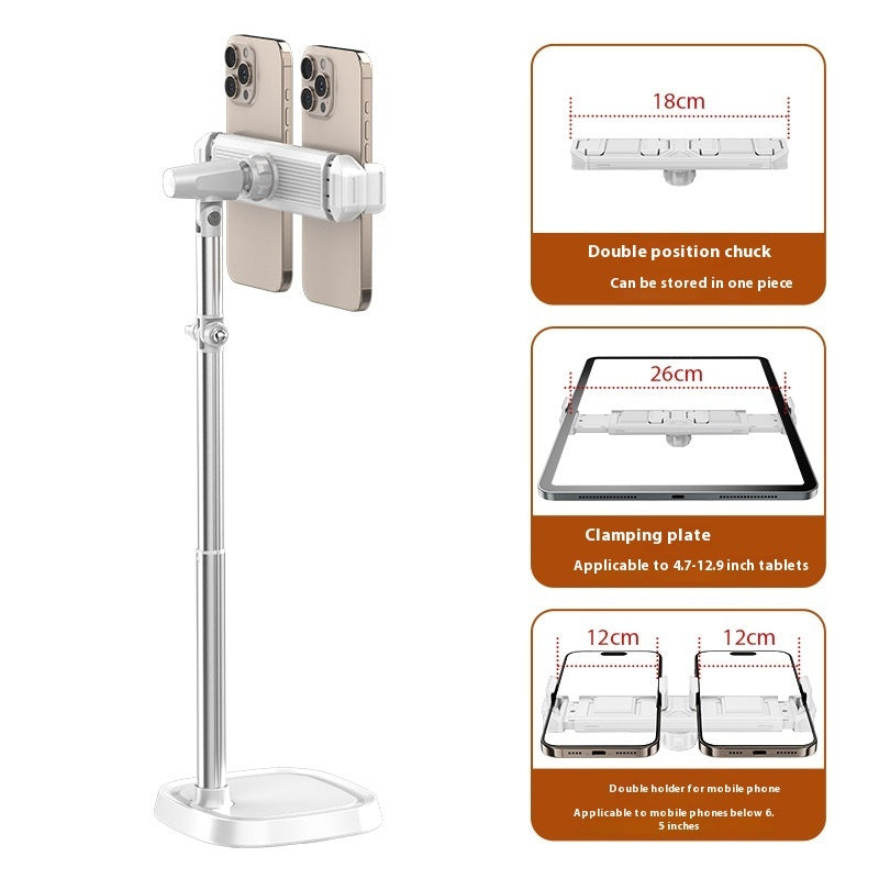 Mobile Phone Stand Desktop Selfie Foldable And Hoisting Double Rod
