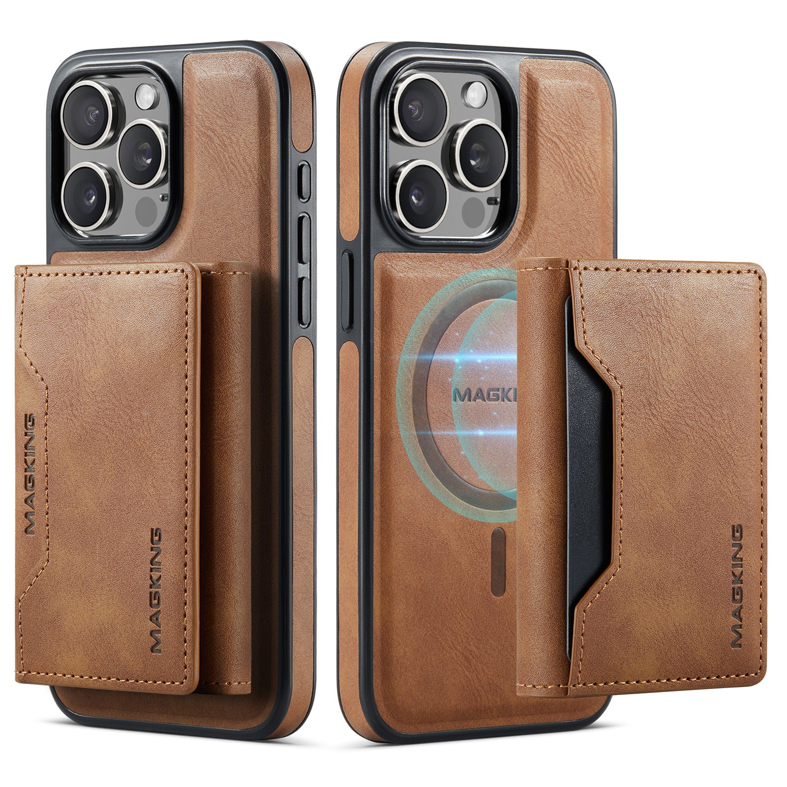 Card-inserting Wireless Leather-filled Mobile Phone Protective Cover