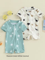 Children's Coconut Tree Printed Swimsuit