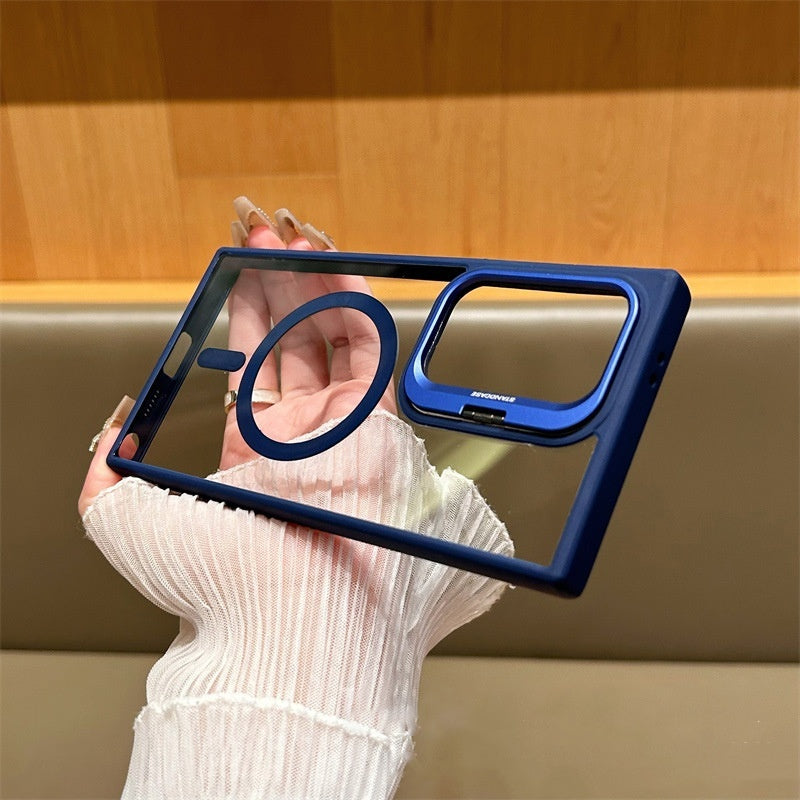Lens Frame Bracket Simple Transparent Phone Case Magnetic Protective Cover