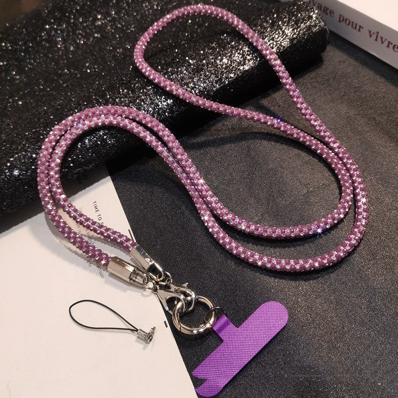 Rhinestone Mobile Phone Strap Crossbody Long