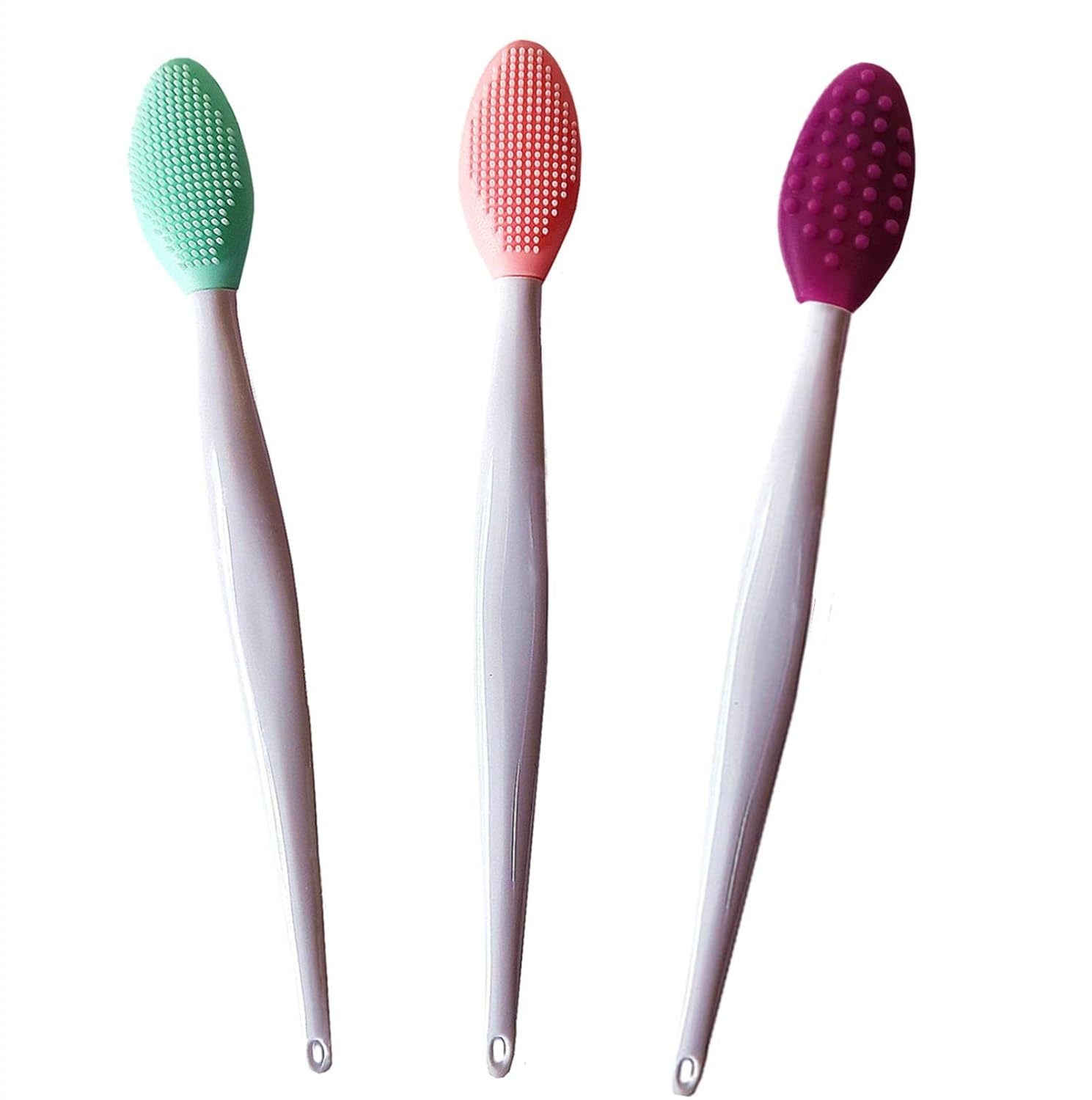 Dual Sided Nose & Lip Cleansing Brush Silicone Scrubber For Blackheads & Dark Lips. 4 Colors. Gentle Exfoliation.