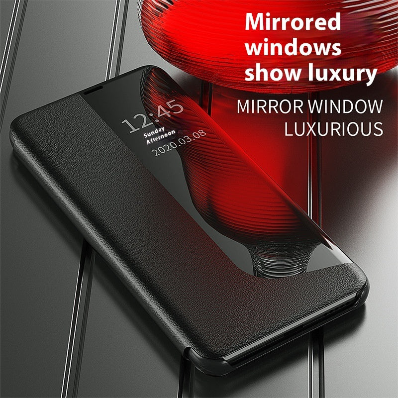 Side Window Magnetic Light And Drop-resistant Flip Bracket Phone Case