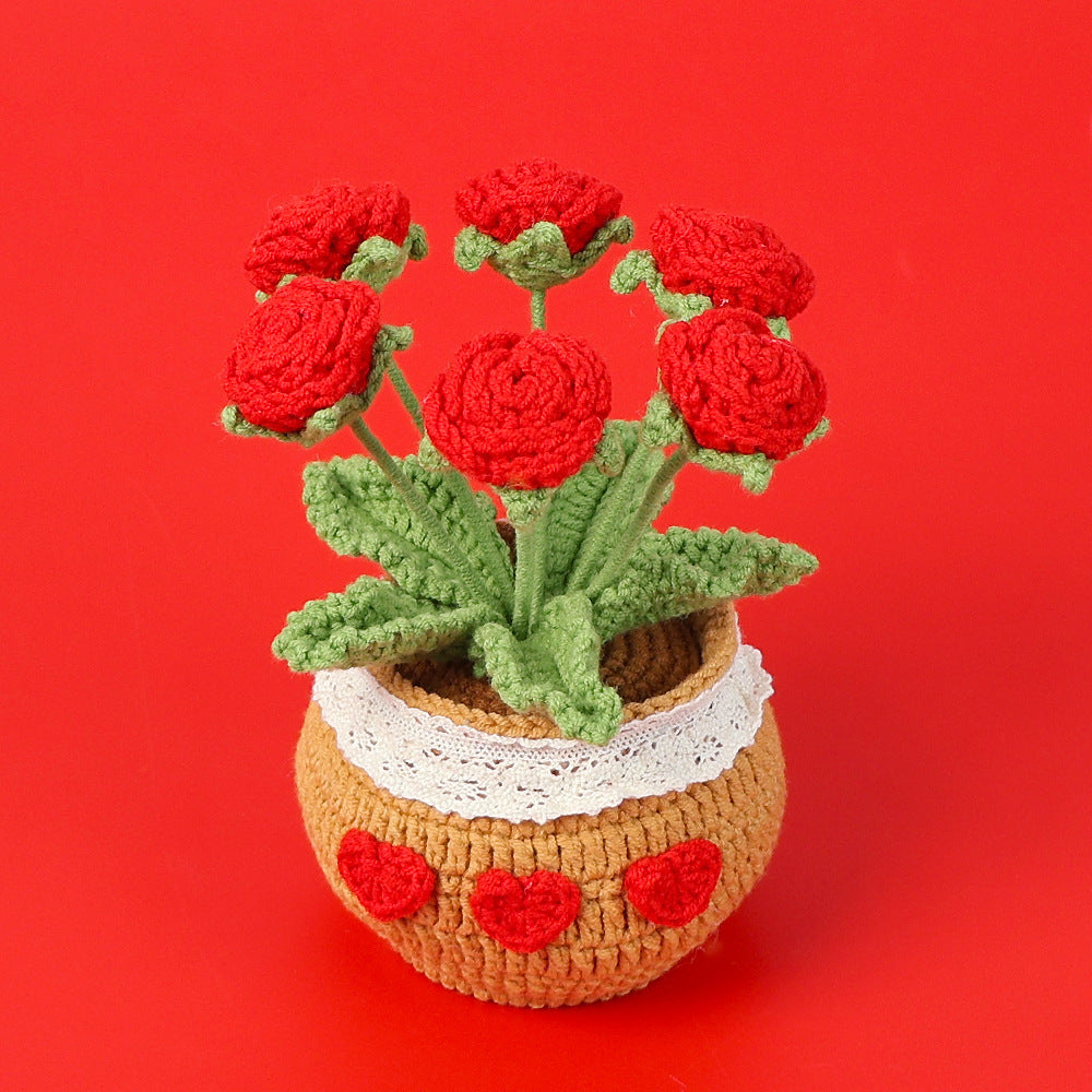 Handmade Wool Knitted Flower Pot