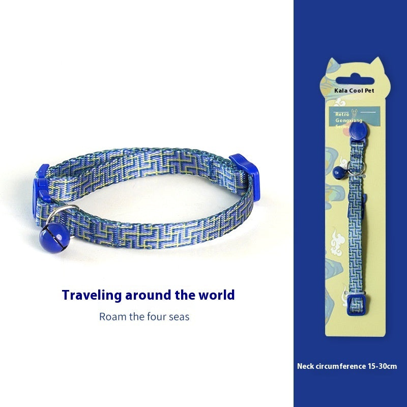 Woven Collar Bell Anti-suffocation Comfortable Safety Buckle Pet Decoration