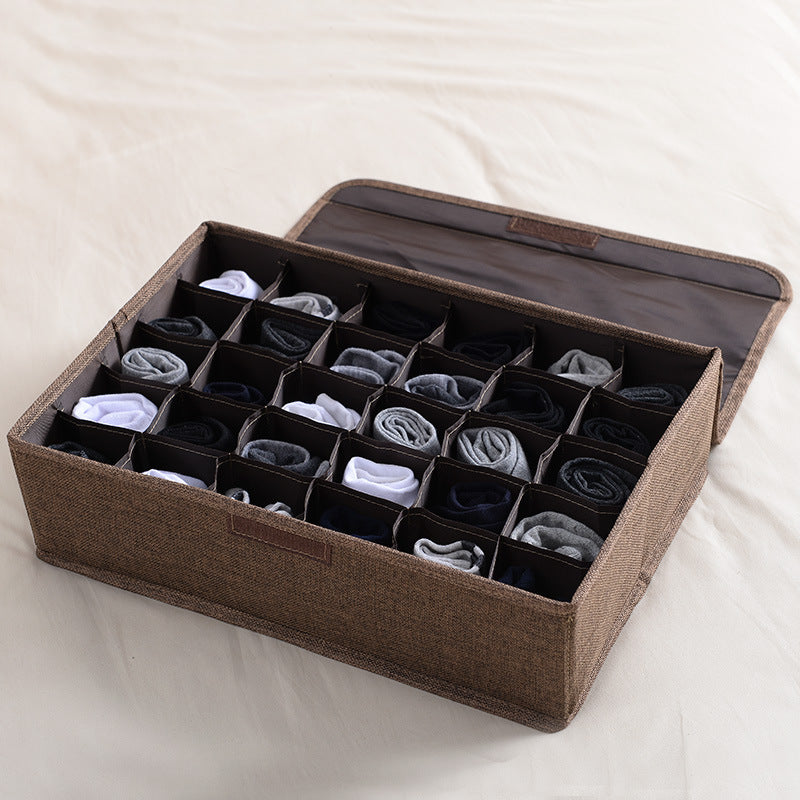 Foldable Washable Cotton Linen Underwear Storage Box