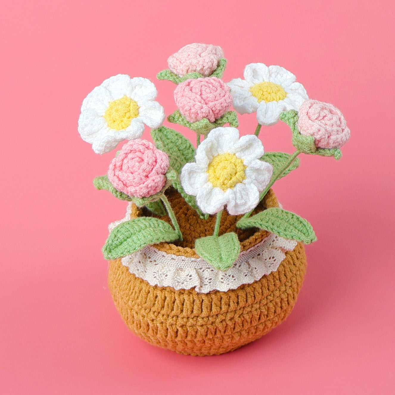 Handmade Wool Knitted Flower Pot