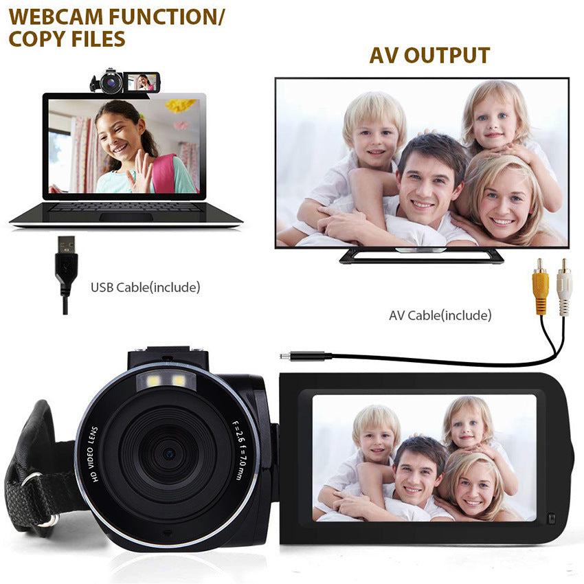 HD Digital Camera with 3-inch Touch Display and Microphone