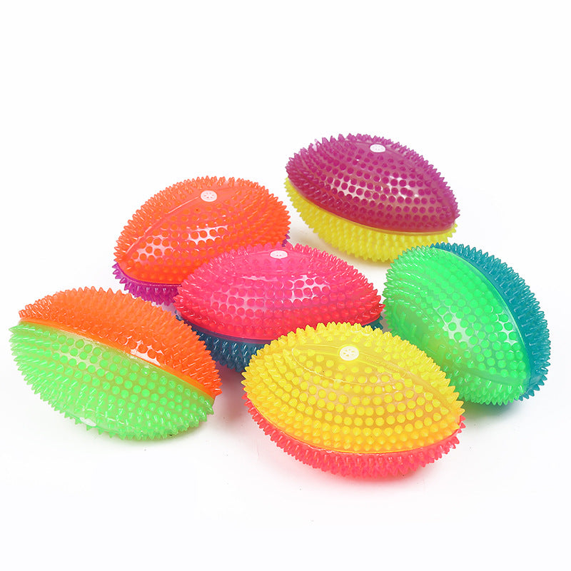 Luminous LED Light Rugby Children Color Glowing Bounce Ball