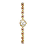 Mid-ancient Fashion Oval Colored Gems Rainbow Light Luxury Watch