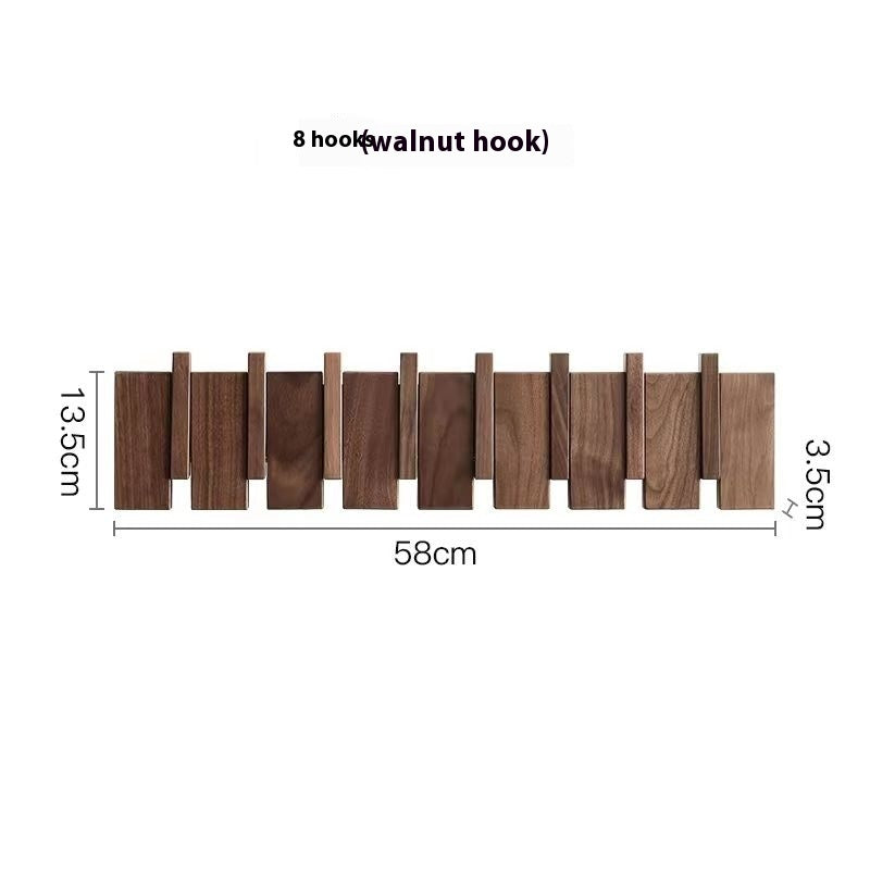 Solid Wood Simplicity Keys Clothes Hook Wall Home Door Hallway Hanger Punch-free