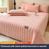 Milk Fiber Coral Fleece Bedspread One-piece Autumn And Winter Fleece-lined