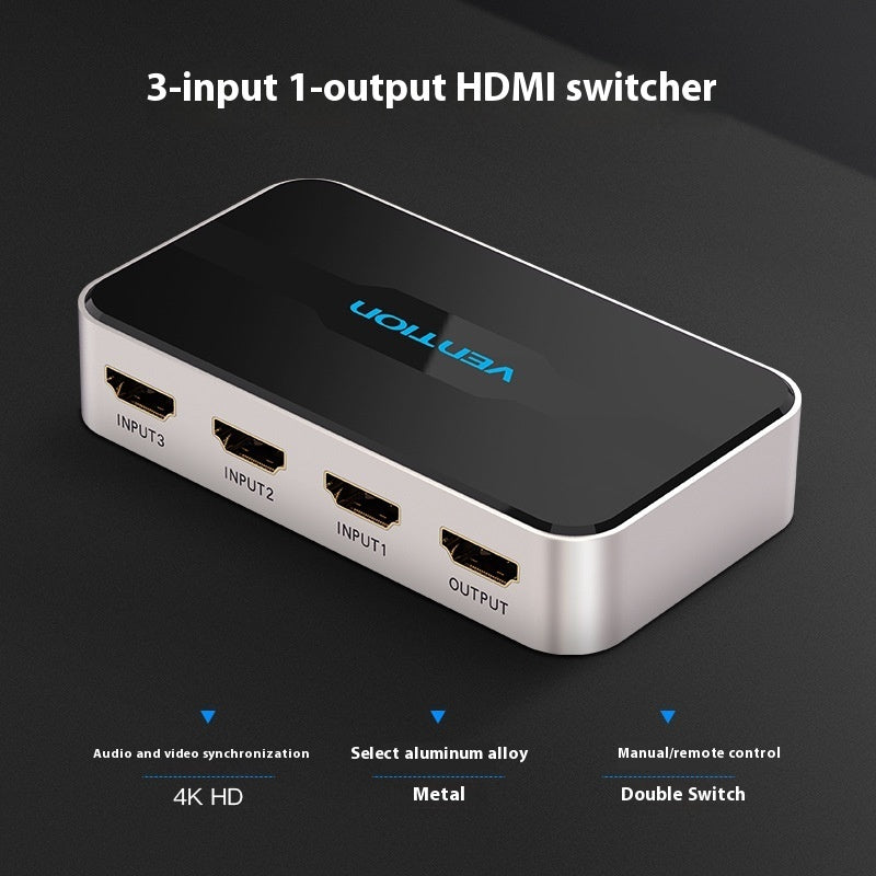 HDMI Switcher Three-input And One-output Computer PS4 HD Box
