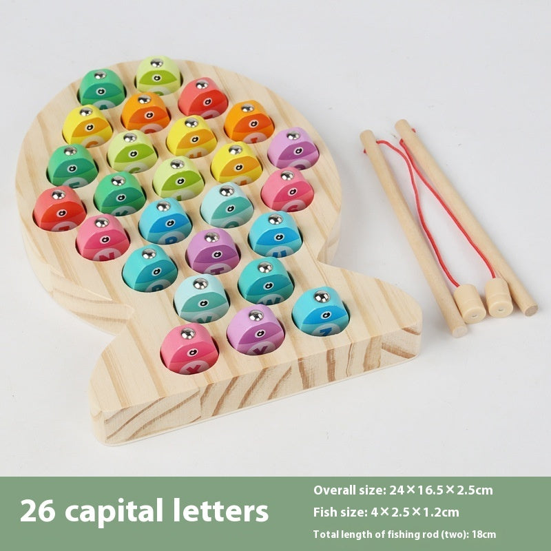 Wooden Children's Magnetic Alphanumeric Fishing Toys