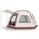 Outdoor Camping Camping Beige Khaki Large Hexagonal Tent Windproof Waterproof Anti Mosquito