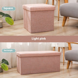 Household Folding Storage Organizer Sofa Shoe Changing Bench Cotton And Linen Storage Stool