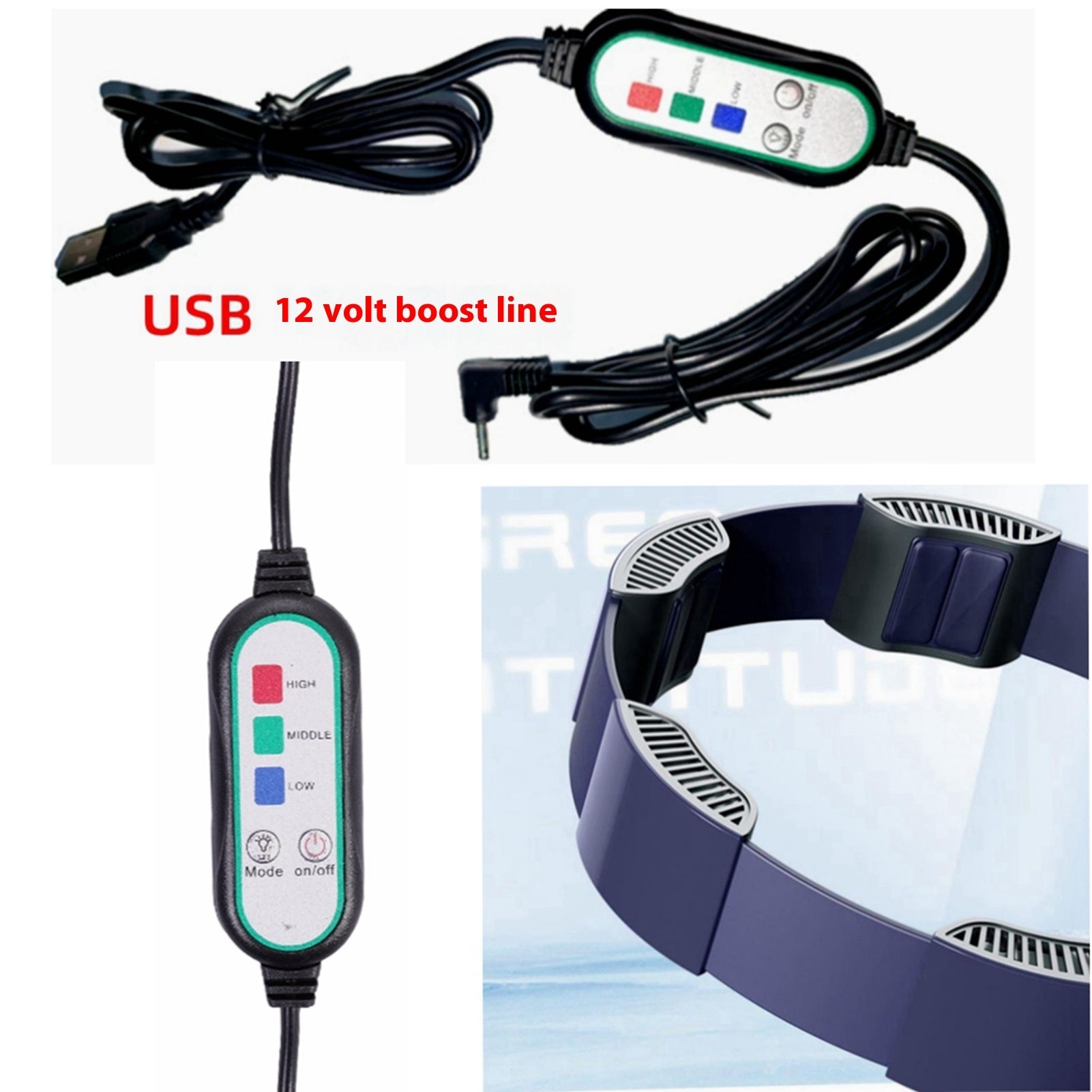Outdoor Creative Portable Ring Waist 5 Fans
