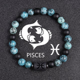 Twelve Constellations Bracelets 8mm Obsidian String Beads Natural Stone