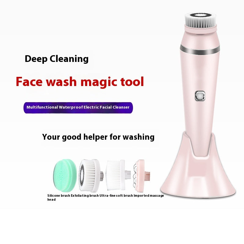 Waterproof Rechargeable Facial Brush Pore Cleaner Four-in-one Electric Facial Cleansing Instrument