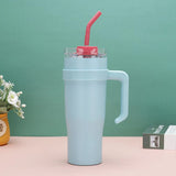With Handle Strap Straw Large-capacity Water Cup