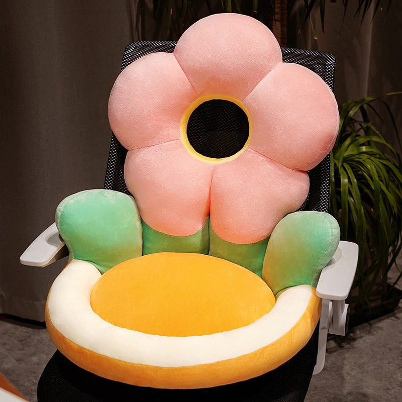 Cartoon Half-pack Waist Support Flower Futon Cushion