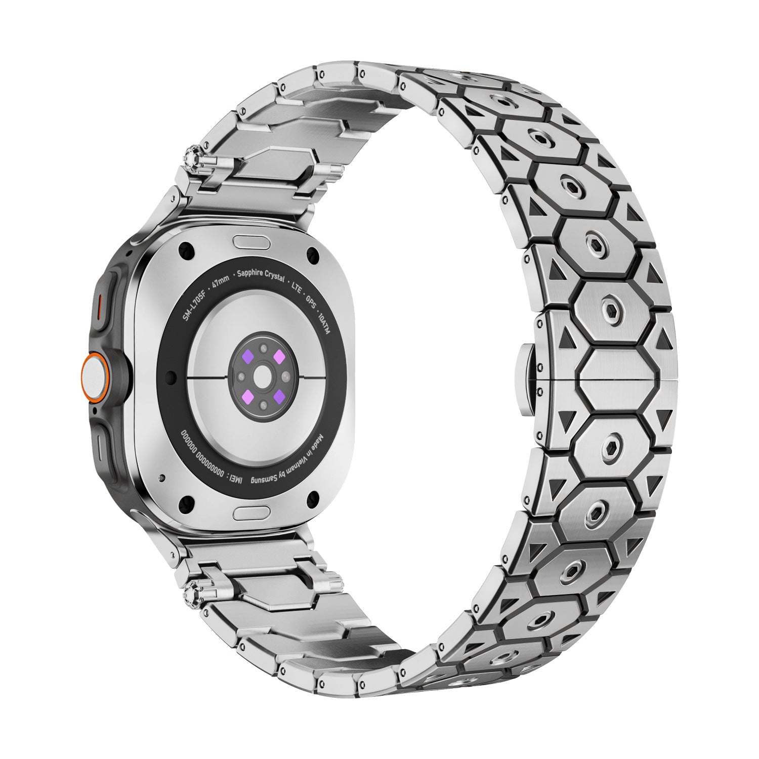Butterfly Clasp Metallic Stainless Steel Strap