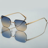 Frameless Trimming Leopard Head Sunglasses