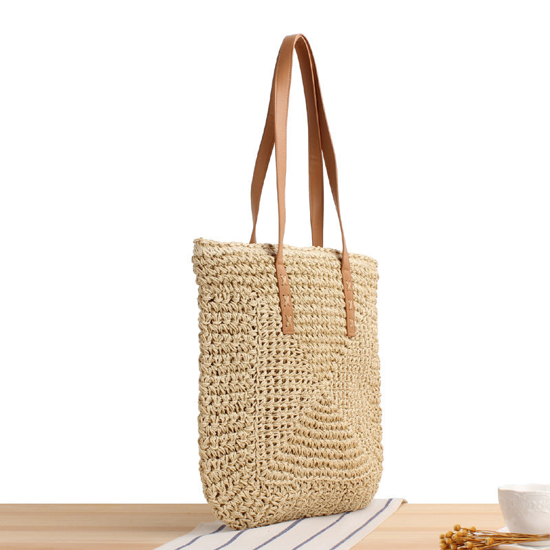 One-shoulder Paper String Hand-woven Large Capacity Hand Holding Casual Bag