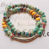 Retro Double-layer Ceramic Bracelet For Women
