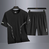 Suit Men's Quick-drying T-shirt Short Sleeve Sports Knee Length Shorts
