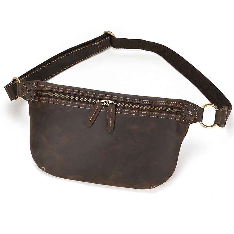 Men's Multi-functional Retro Crazy Horse Leather Belt Bag