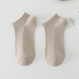 Solid Color Breathable Sweat Absorbing Simple Low-cut Polyester Boat Socks