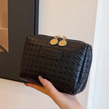 Classic Style Woven Pattern Cosmetic Bag