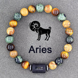 Twelve Constellations Bracelets Natural Stone Pendant Planet Birthday Gift