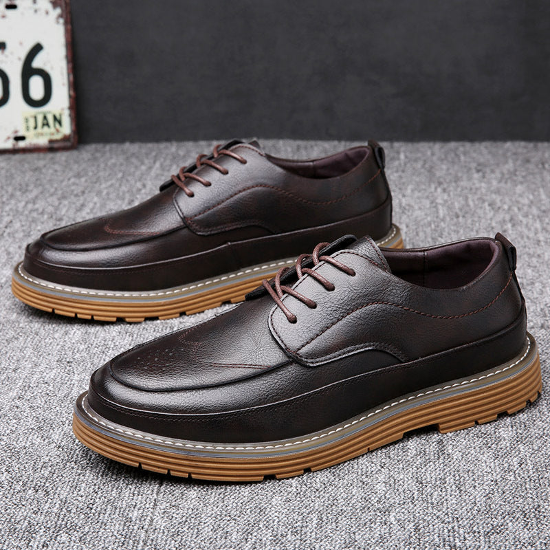 Trendy Korean Style Casual Leather Shoes