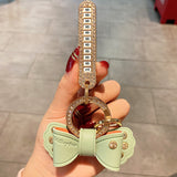 Alloy Diamond Bow Keychain Handbag Pendant