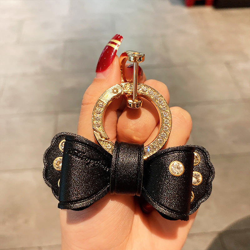 Alloy Diamond Bow Keychain Handbag Pendant