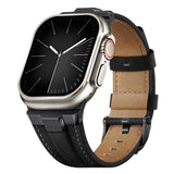 Watch Strap Stainless Steel Connector Genuine Leather Solid Type