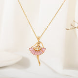 Ins Ballet-girl-shaped Necklace Fashion Personality Rhinestone Clavicle Chain Jewelry For Women