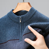 Zipper Collar Sweater Men's Thickened Long-sleeved Sweater