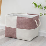 Linen Fabric Large Capacity Square Storage Basket