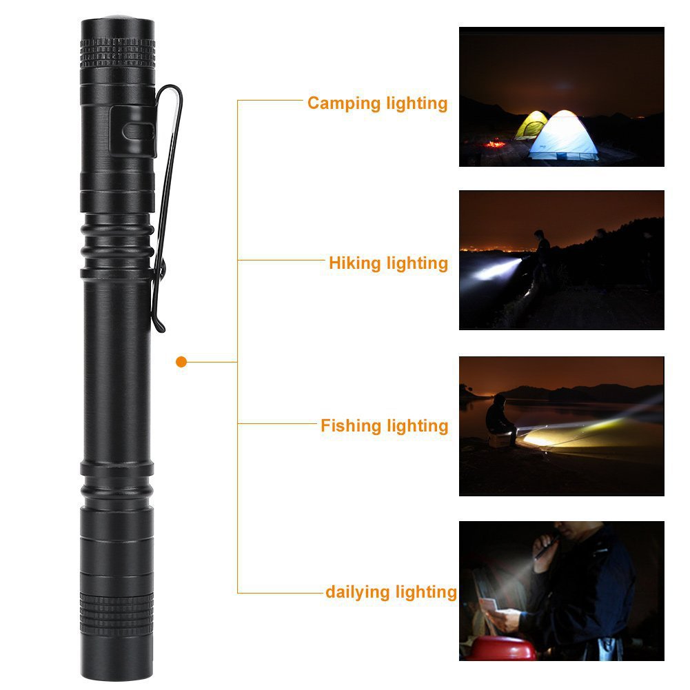 Aluminum Alloy Waterproof Strong Light Pencil-type Flashlight
