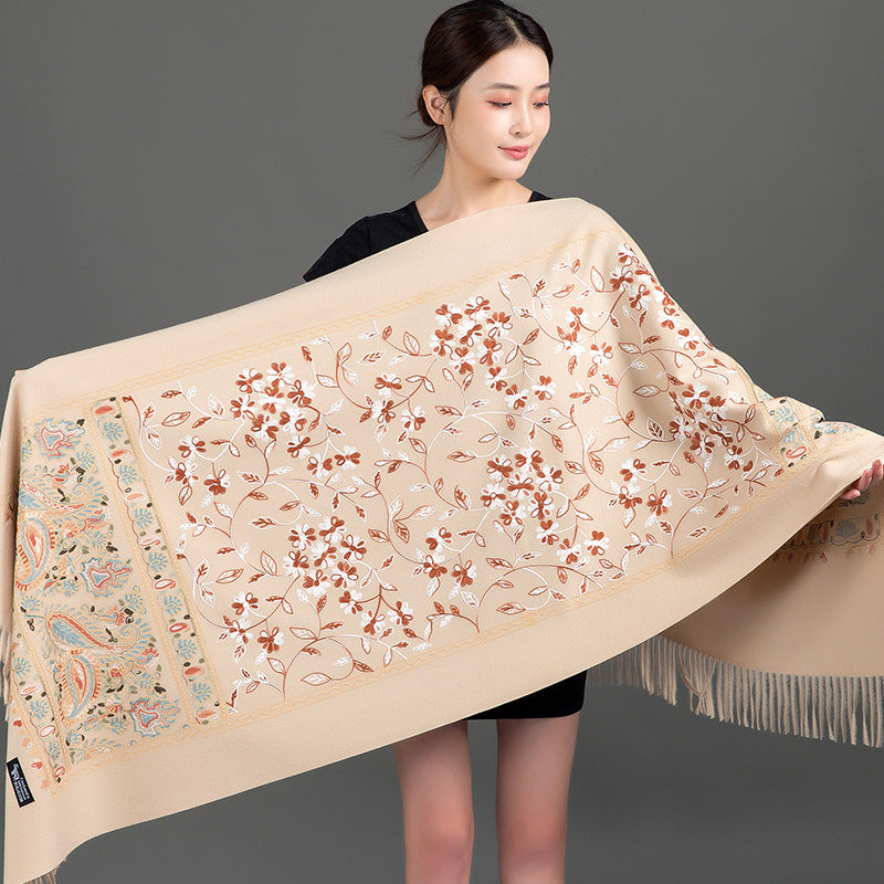 Scarf Shawl Cashmere Warm Cheongsam Outerwear
