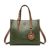 Oil Wax Cowhide Commuter Elegant Women Bag