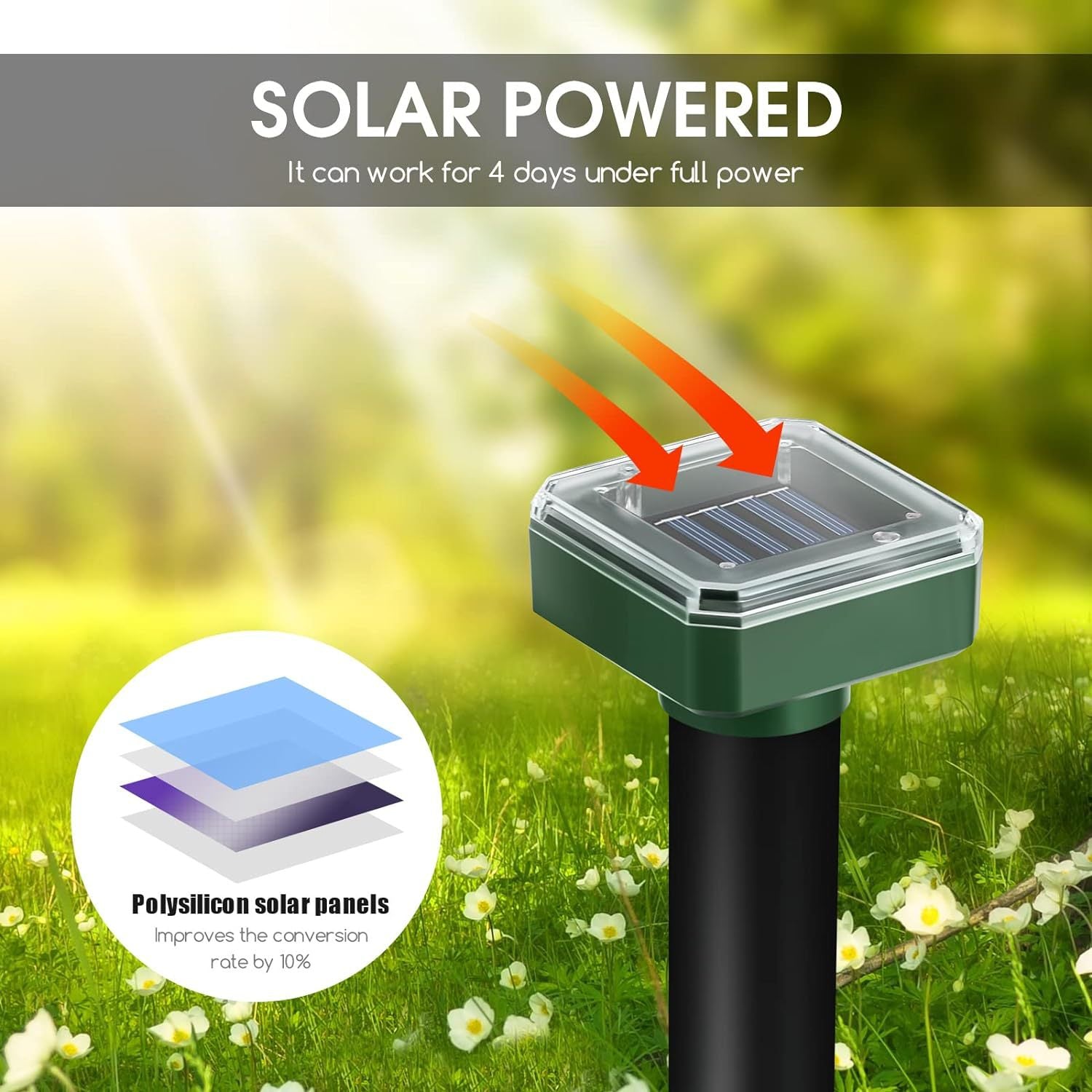 Solar Courtyard With Lights Outdoor Ultrasonic Mouse Expeller